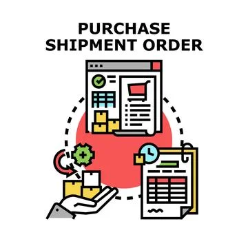 Purchase shipment order process vector icon concept Stockillustratie