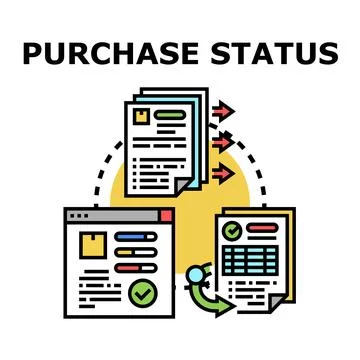 Purchase status tracking process displaying order fulfillment イラスト素材