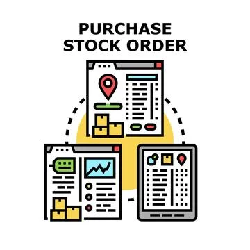 Purchase stock order management system concept Stock Illustration