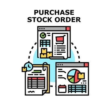 Purchase stock order management system vector concept Stock Illustration