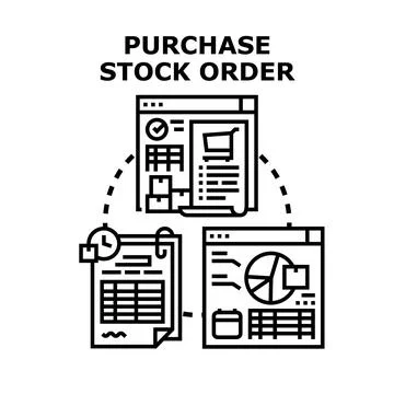 Purchase stock order management system vector concept Stock Illustration