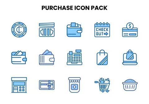 Purchase Two Colour Set Icons Pack Stock Illustration