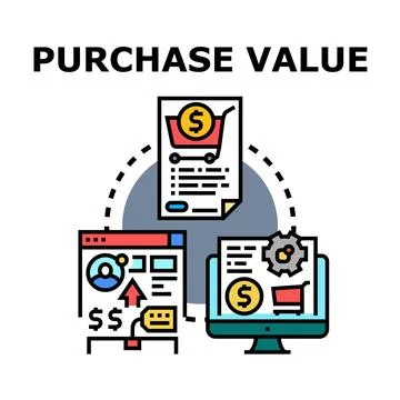 Purchase value concept illustrating consumer acquisition Illustrazione stock