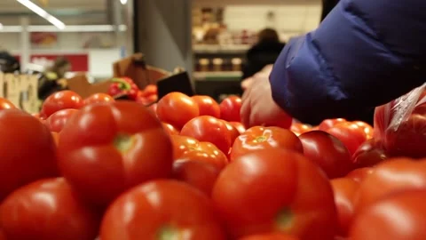 Purchase Of Vegetables In The Supermarket Stock Footage 135075960