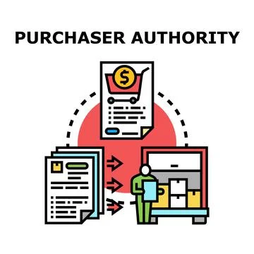 Purchaser authority managing documentation and order fulfillment process 库存插图