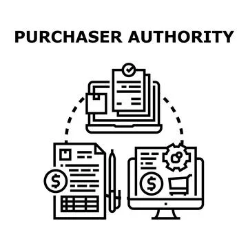 Purchaser authority validating online buying process concept Illustrazione stock