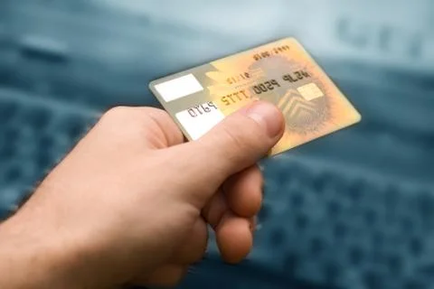 Purchases are in the internet Foto stock