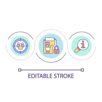 Purchases data security loop concept icon Stock Illustration