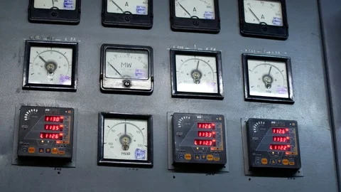 Purchases at power plants. Computing cabinets in the factory. Different devices Stock Footage 83065666