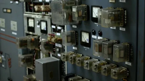 Purchases at power plants. Computing cabinets in the factory. Different devices Stock Footage 83067174