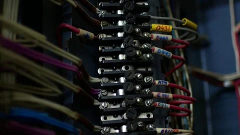 Purchases at power plants. Computing cabinets in the factory. Different devices Stock Footage 83067721