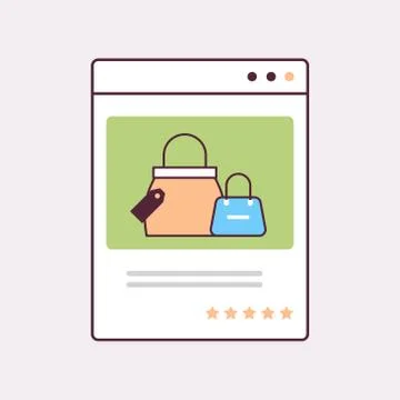 Purchases in web browser window e-commerce smart purchasing online shopping Ilustración de archivo