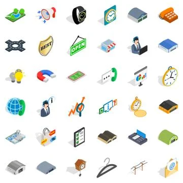 Purchasing activity icons set, isometric style Stock Illustration
