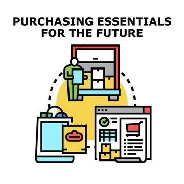 Purchasing essentials for future business management strategy Stock Illustration