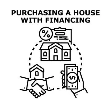Purchasing house with financing concept vector illustration Stock Illustration