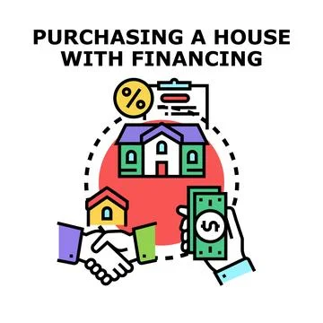 Purchasing house with financing concept vector illustration Ilustração Stock