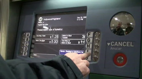 Purchasing Metro Ticket Stock Footage 301657