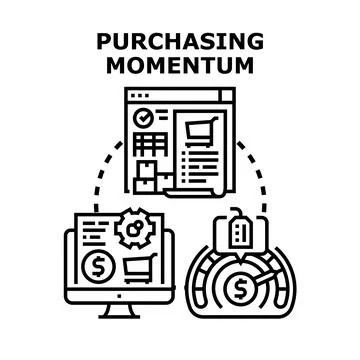 Purchasing momentum concept vector icon flat illustration Stock Illustration