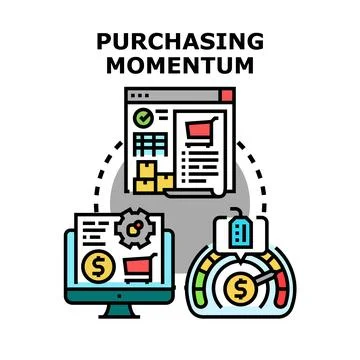 Purchasing momentum concept vector icon flat illustration Stock Illustration