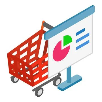 Purchasing power icon, isometric style Stock Illustration