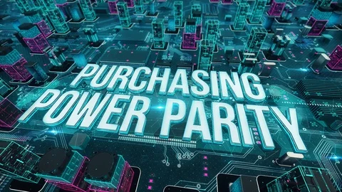 Purchasing Power Parity digital technology hi-tech concept Video stock 110299244