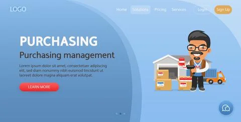 Purchasing Website Template Stock Illustration