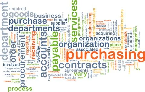 Purchasing wordcloud concept illustration Stock Illustration