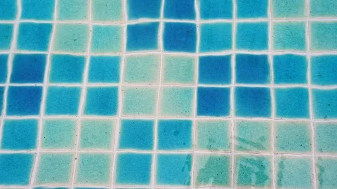 Pure blue water in the pool with light reflections. Slow motion,at Phuket Video stock 110739219