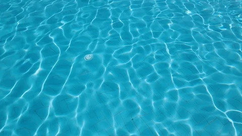 Pure blue water in the pool with light reflections Stock Footage 121644985