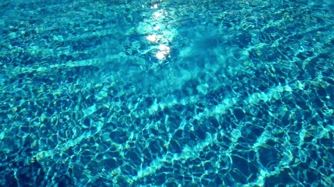 Pure blue water in the pool with light reflections. Stock Footage 194907590