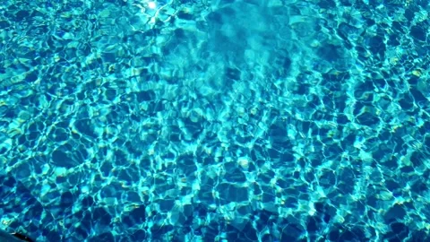 Pure blue water in the pool with light reflections Stock Footage 194907677