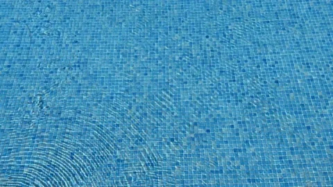 Pure blue water in the pool with light reflections. 4k Stock Footage 231977968