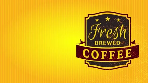 Pure brewed coffee wrapping template with aged refined badge on outstanding Video stock 130927690