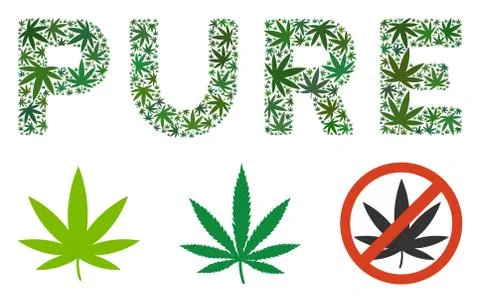 Pure Caption Collage of Marijuana 스톡 일러스트
