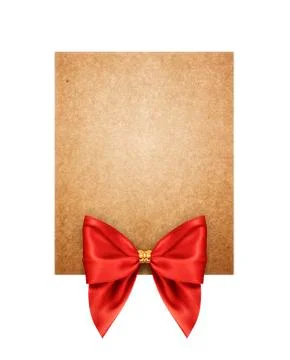 Pure cardboard with a bow Stock Photos