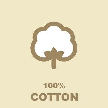 Pure Cotton label - design element, 100%, sticker, tag Stock Illustration