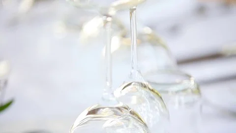 Pure crystal glasses close up Stock Footage 69905564