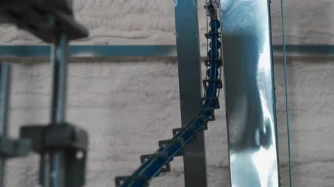 Pure drinking water plant. Work conveyor in the enterprise Stock Footage 130879194