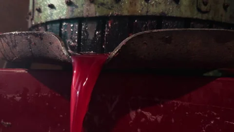 Pure Fermented Red Wine Details While Flowing And Splashing Stock Footage 320290243