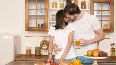 Pure models making breakfast Stock Footage 150626215