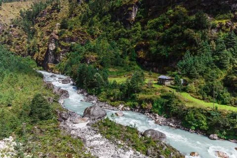 Pure mountain river Stock Photos