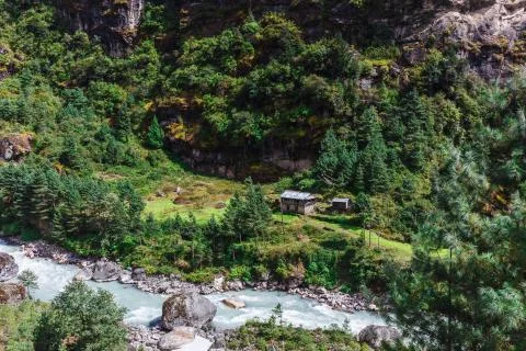 Pure mountain river Stock Photos