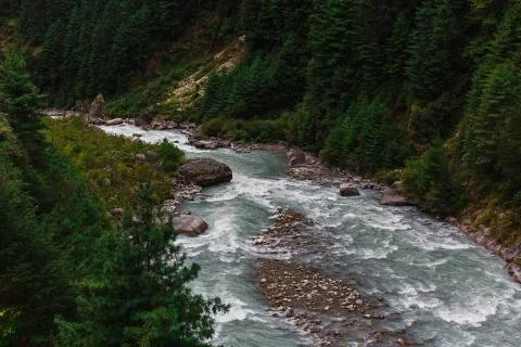 Pure mountain river Stock Photos