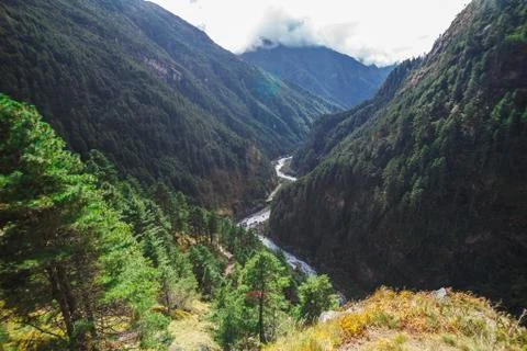 Pure mountain river 스톡 사진