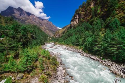 Pure mountain river Stock Photos