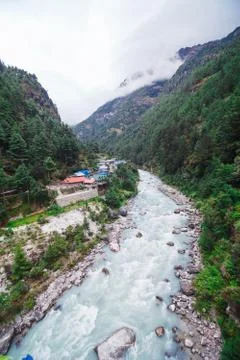 Pure mountain river Stock Photos