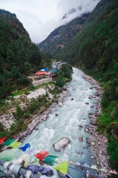 Pure mountain river Stock Photos