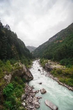 Pure mountain river Stock Photos