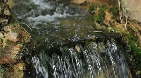 Pure Mountain River Water Stream in Autumn Stock-Footage 68191762