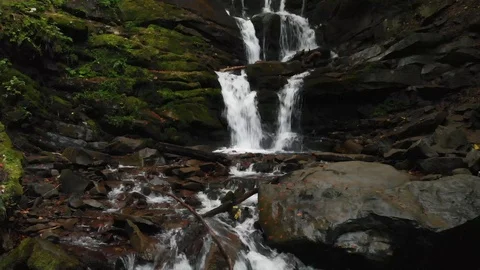 Pure Mountain Stream. Cascade Waterfall Stock Footage 106580375